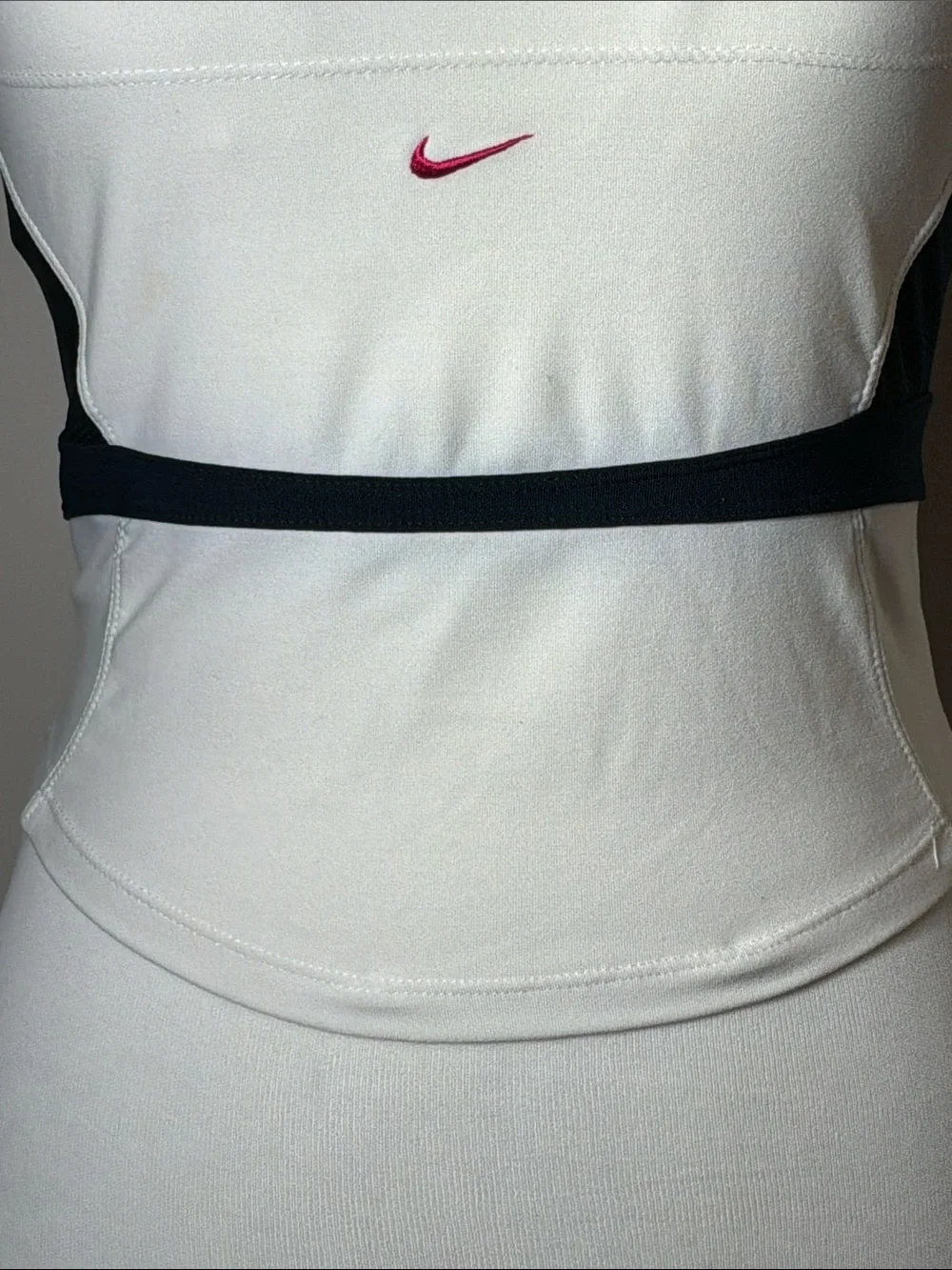 Nike Fitted T-back Tank Top White/Black/Hot Pink Sz M